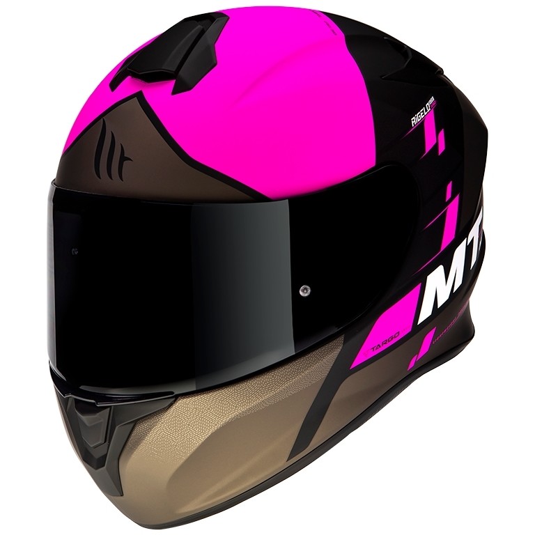 Integraler Motorradhelm Mt Helm TARGO Rigel A8 Schwarz Pink Fluo Opaque