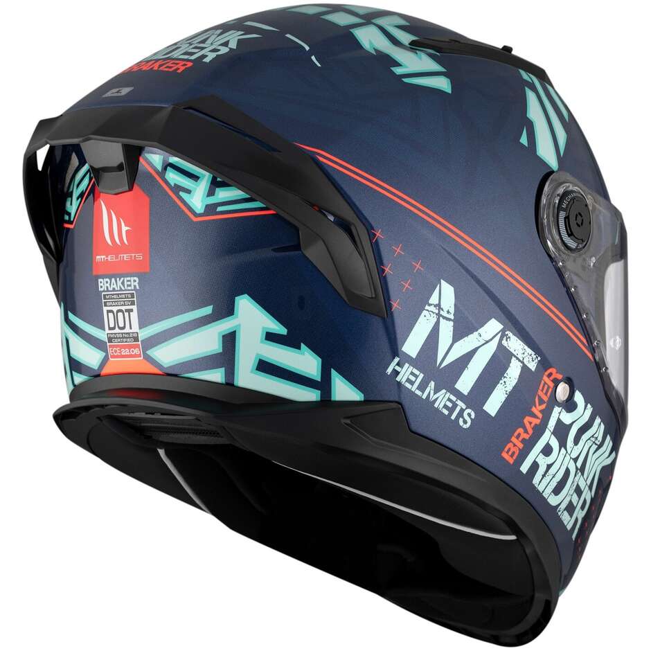 Integraler Motorradhelm Mt Helmets BRAKER SV PUNK RIDER C7 Glänzend
