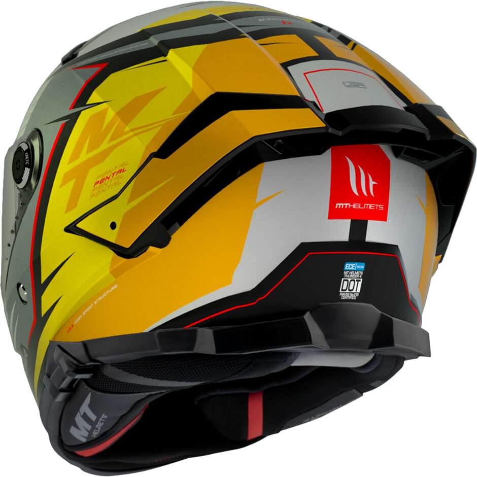 Integraler Motorradhelm Mt Helmets THUNDER 4 SV PENTAL B3 Mattgelb