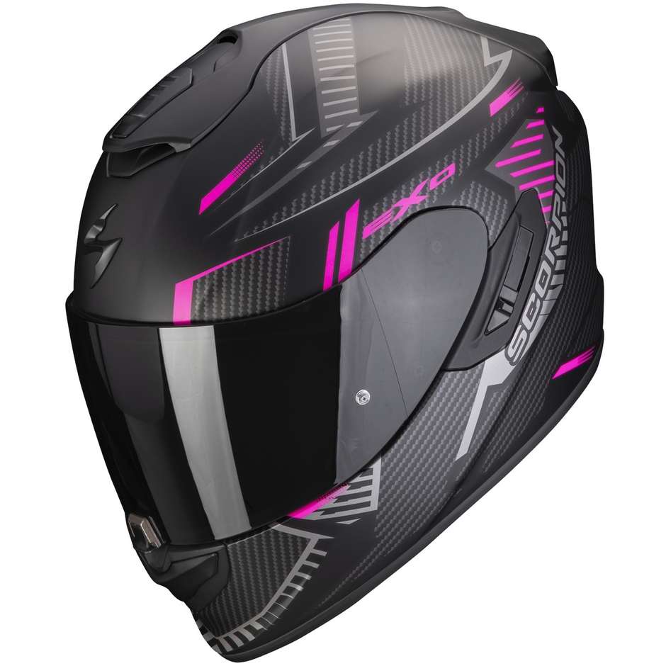 Integraler Motorradhelm Scorpion EXO-1400 EVO AIR SHELL Matt Schwarz Pink