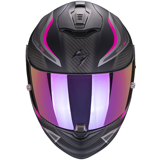 Integraler Motorradhelm Scorpion Fiber EXO 1400 Air ATTUNE Schwarz Opaque Pink