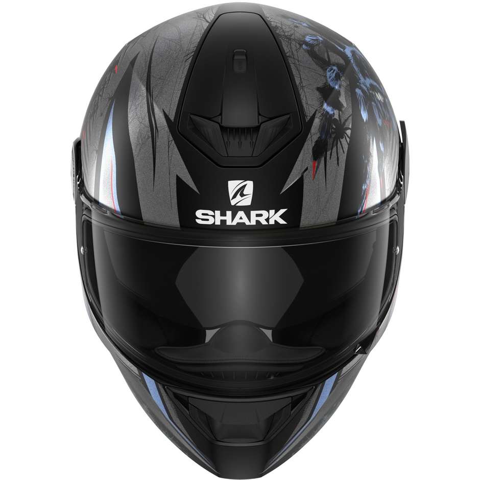 Integraler Motorradhelm Shark D-SKWAL 2 ATRAXX Schwarz Anthrazitblau