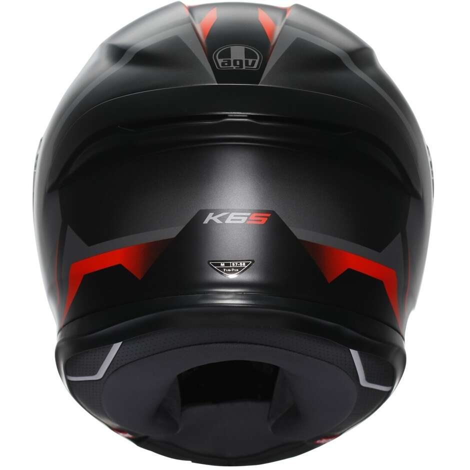 Integraler Touring-Motorradhelm aus AGV K6 S KARVE-Faser, mattschwarz, grau, rot