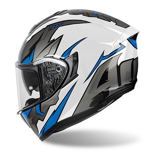 Integralhelm Moto Airoh ST 501 BIONIC blau glänzend Chrom