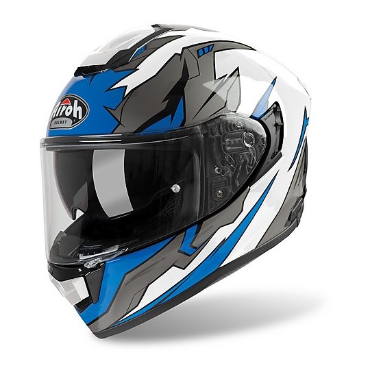 Integralhelm Moto Airoh ST 501 BIONIC blau glänzend Chrom