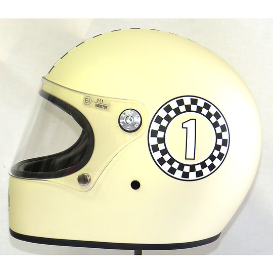 Integralhelm Moto Premier Trophy Stil der 70er Jahre Ck One White