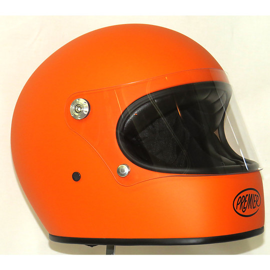 Integralhelm Moto Premier Trophy Stil der 70er Jahre mono orange Matt