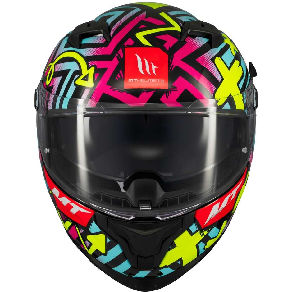 Integralhelm Motorrad Mt Helme BRAKER SV CRAZY TEDDY B7 Glänzend
