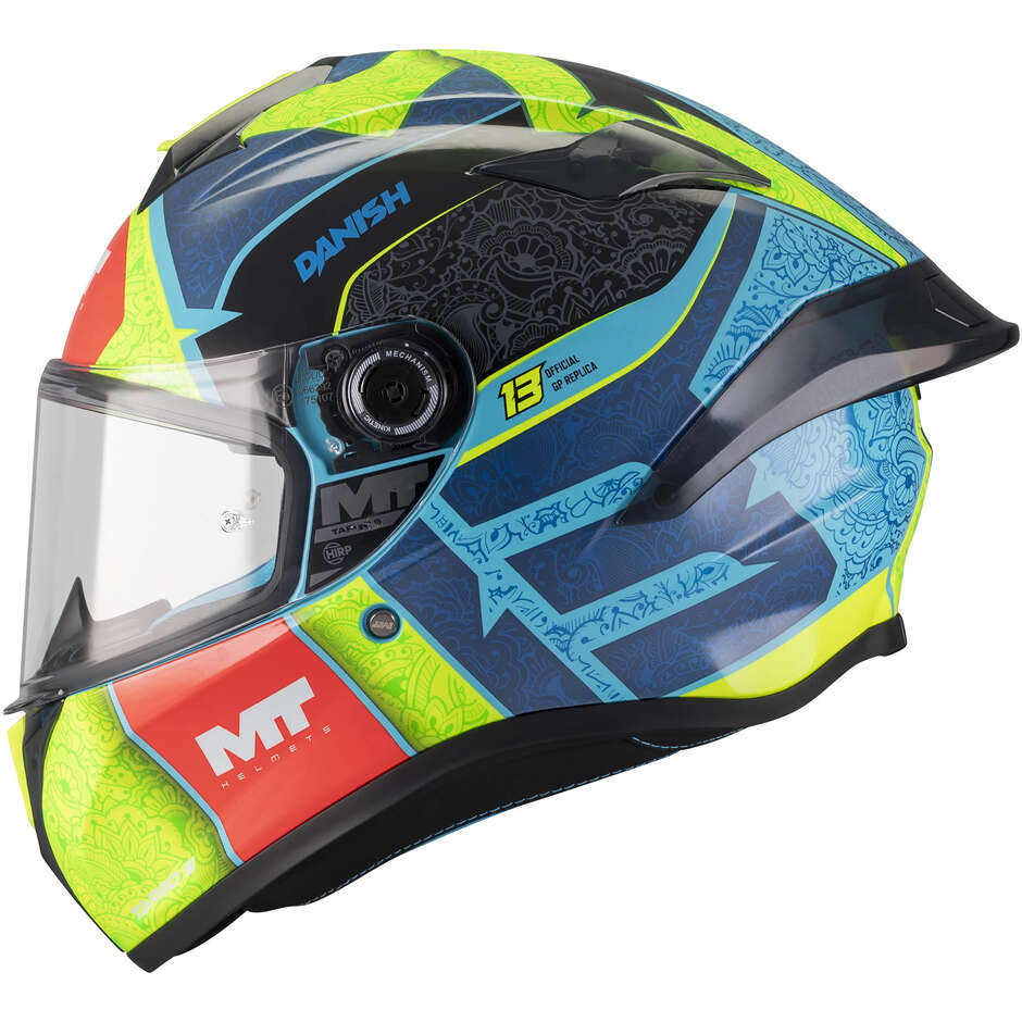 Integralhelm MT Helmets TARGO S DÄNISCH 26 BRASILIEN C3 Replika Glänzend Grün