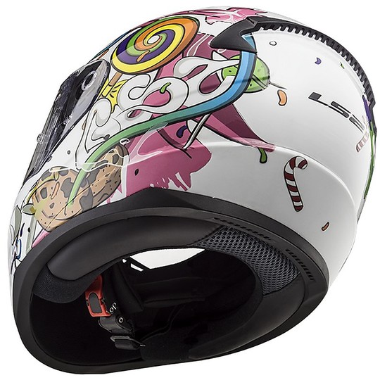 Integrated Baby Lycra Helmet LS2 FF 353J Pink White Monster