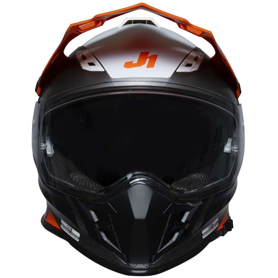 Integrierter Motorradhelm Adventure Just1 J34 Pro Outerspace Fluo Orange Schwarz