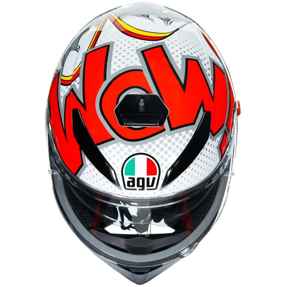 Integrierter Motorradhelm Agv K3 sv BUBBLE Grau Weiß Rot