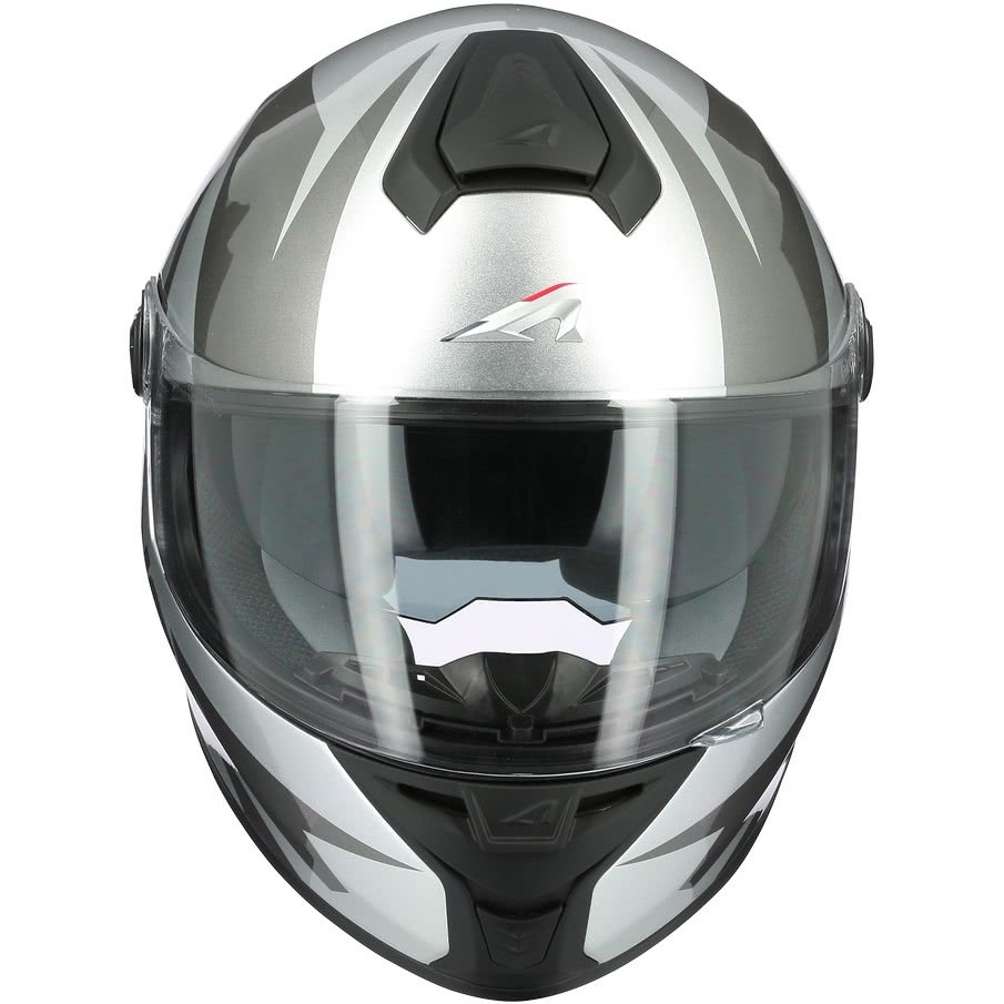Integrierter Motorradhelm Astone GT800 Evo SKYLINE Silber glänzend schwarz