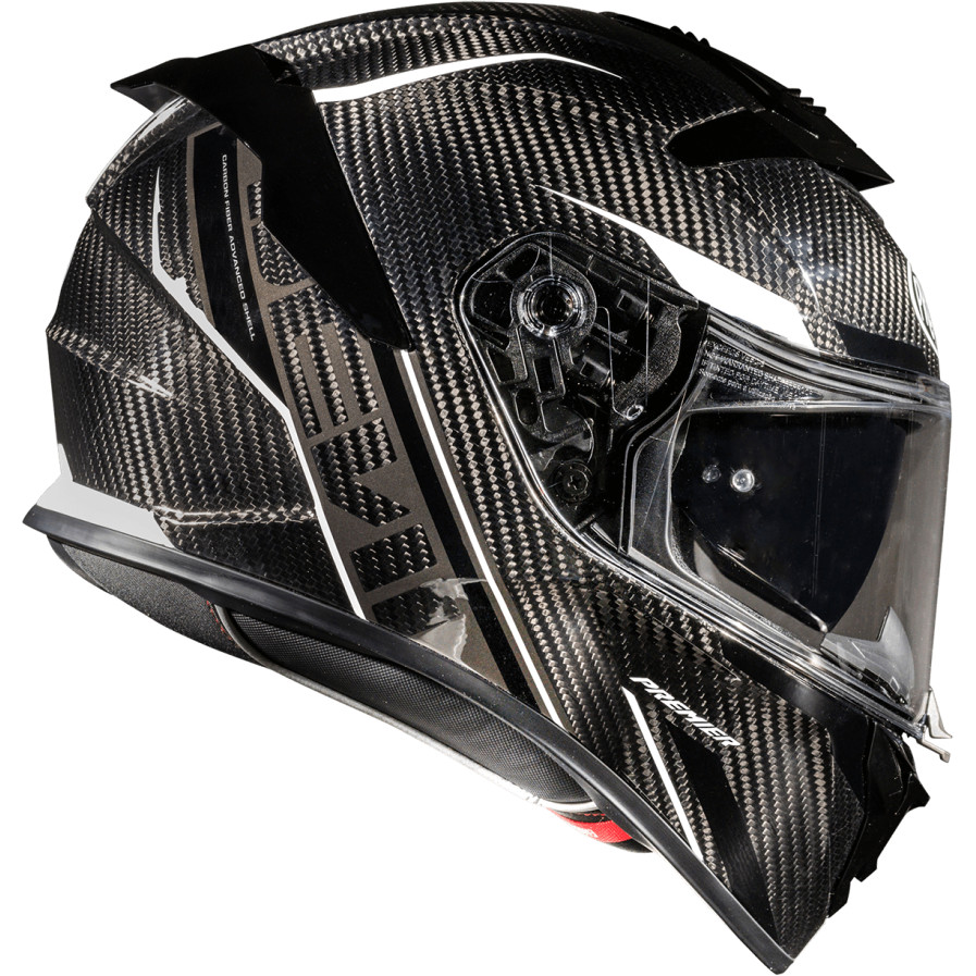 Integrierter Motorradhelm aus Premier Carbon DEVIL CARBON ST8 Weiß