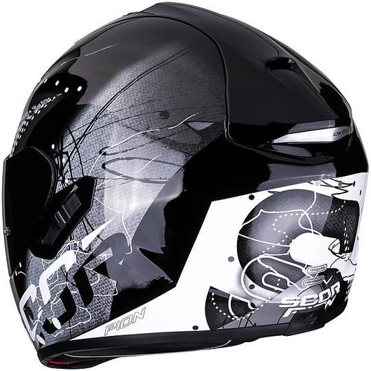 Integrierter Motorradhelm aus Scorpion Fiber EXO 1400 Air CLASSY Schwarz Silber