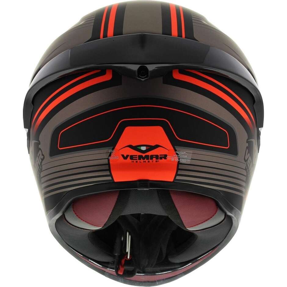 Integrierter Motorradhelm aus Vemar Hurricane Racing Faser H038 Laser Orange Bronze