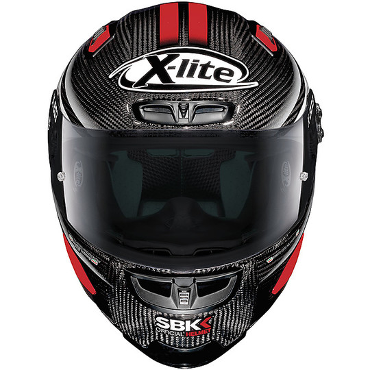 Integrierter Motorradhelm aus X-Lite Carbon X-803 RS Ultra Carbon SBK 012 glänzend