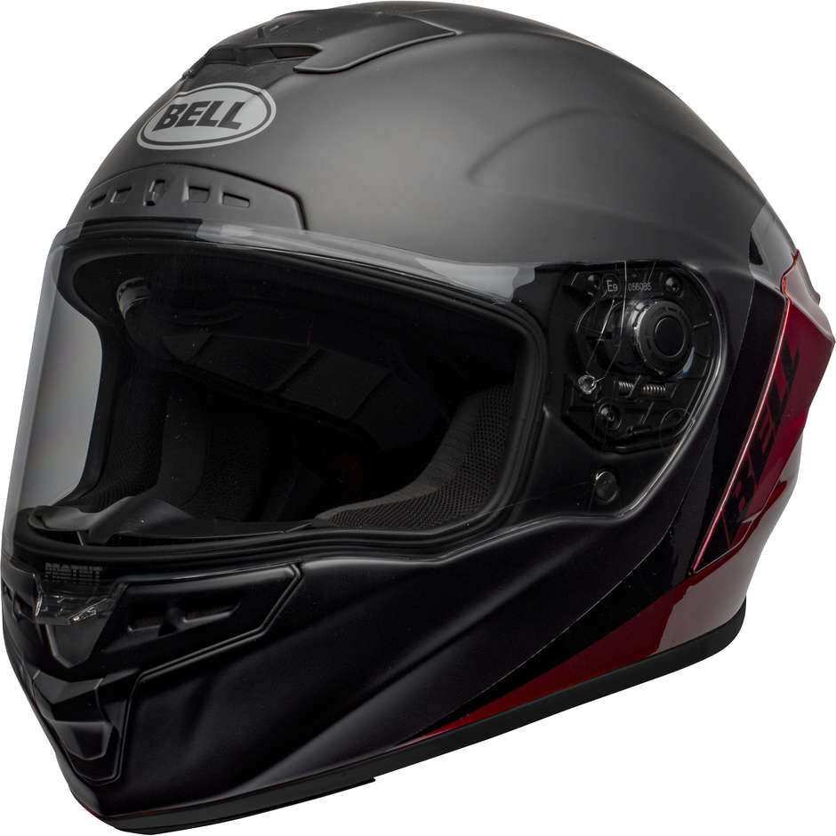 Integrierter Motorradhelm Bell STAR DLX MIPS SHOCKWAVE Schwarz Rot Matt glänzend