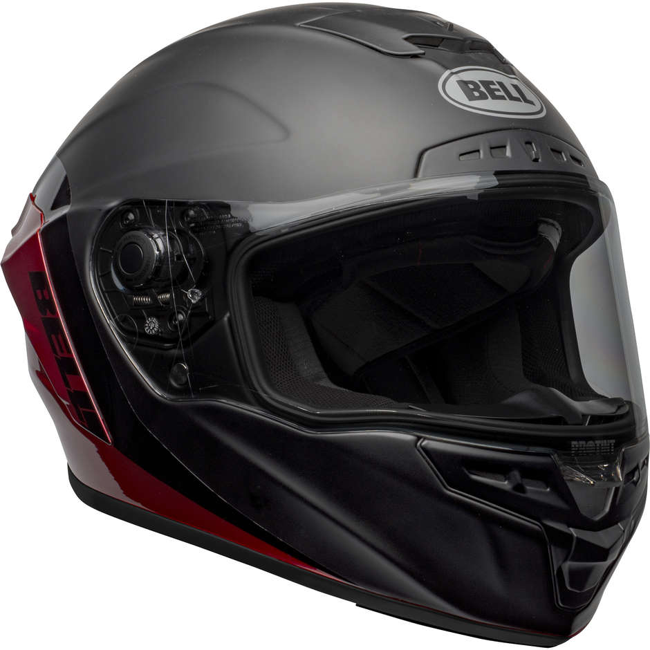 Integrierter Motorradhelm Bell STAR DLX MIPS SHOCKWAVE Schwarz Rot Matt glänzend