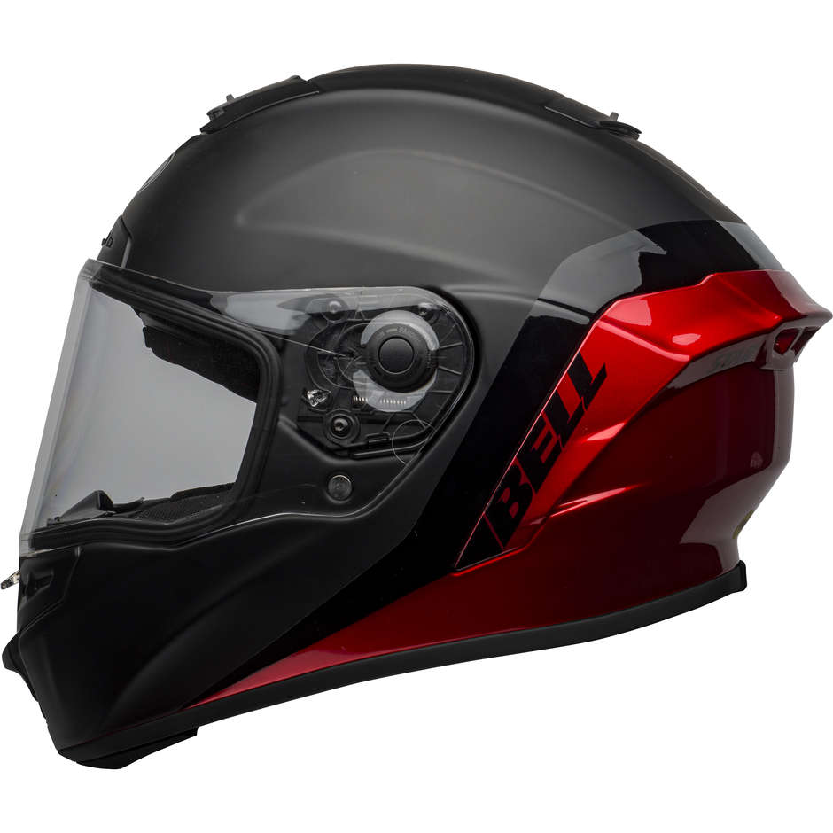 Integrierter Motorradhelm Bell STAR DLX MIPS SHOCKWAVE Schwarz Rot Matt glänzend
