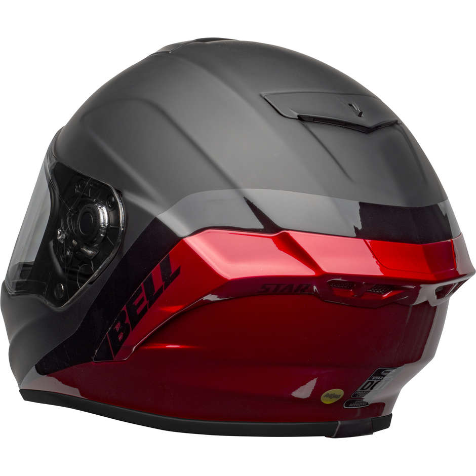 Integrierter Motorradhelm Bell STAR DLX MIPS SHOCKWAVE Schwarz Rot Matt glänzend