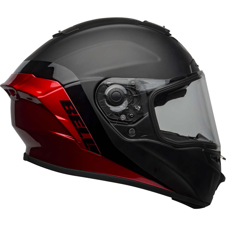 Integrierter Motorradhelm Bell STAR DLX MIPS SHOCKWAVE Schwarz Rot Matt glänzend