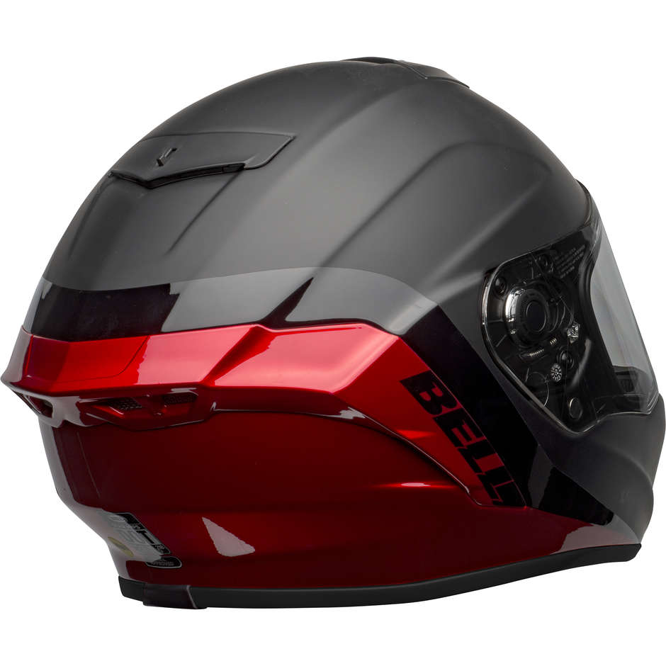 Integrierter Motorradhelm Bell STAR DLX MIPS SHOCKWAVE Schwarz Rot Matt glänzend
