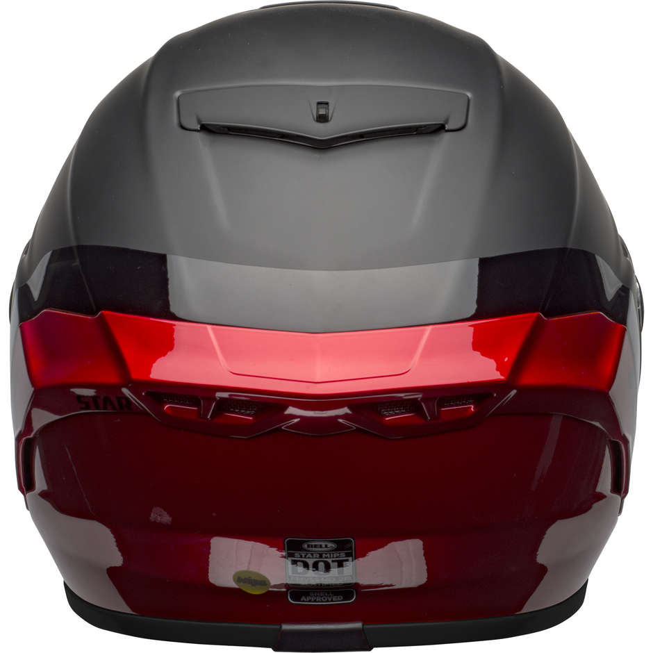 Integrierter Motorradhelm Bell STAR DLX MIPS SHOCKWAVE Schwarz Rot Matt glänzend