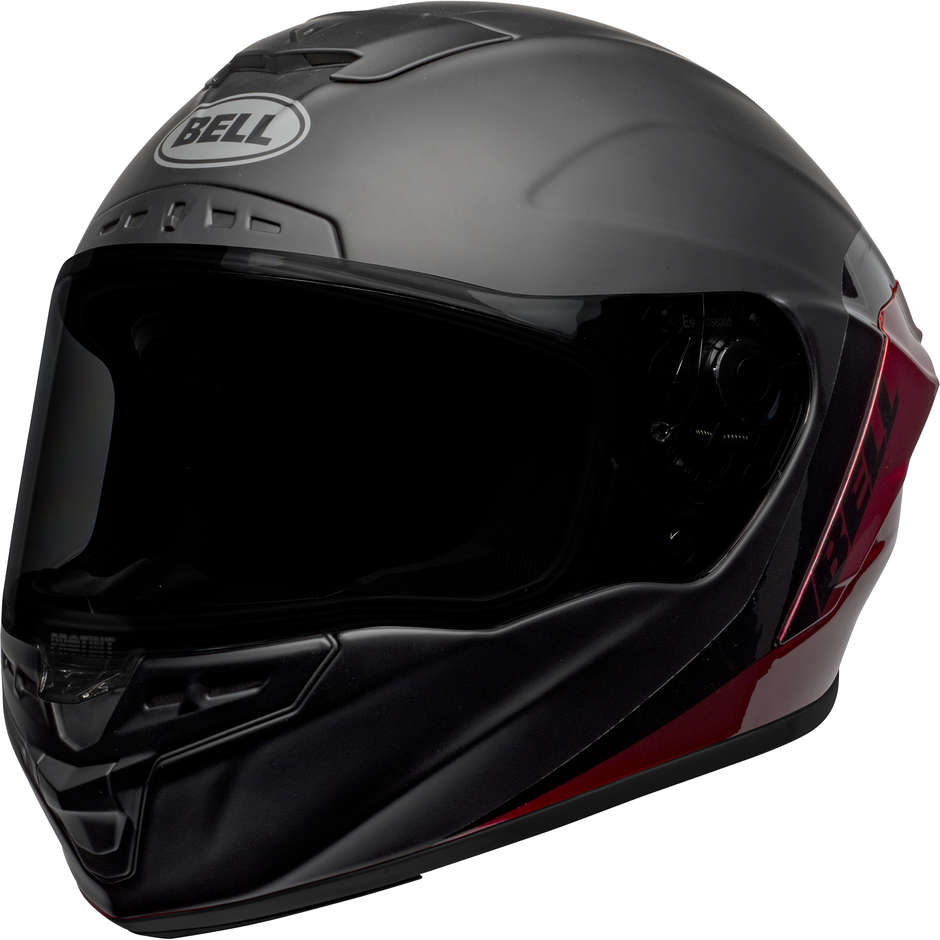 Integrierter Motorradhelm Bell STAR DLX MIPS SHOCKWAVE Schwarz Rot Matt glänzend