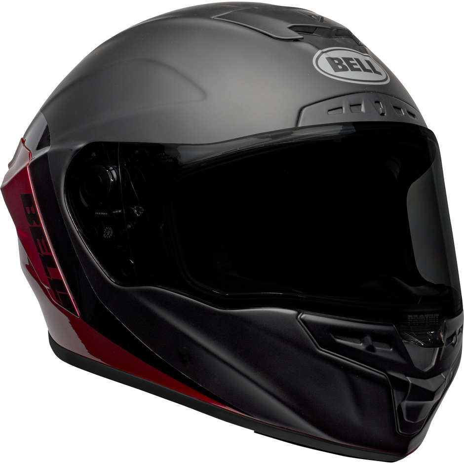 Integrierter Motorradhelm Bell STAR DLX MIPS SHOCKWAVE Schwarz Rot Matt glänzend