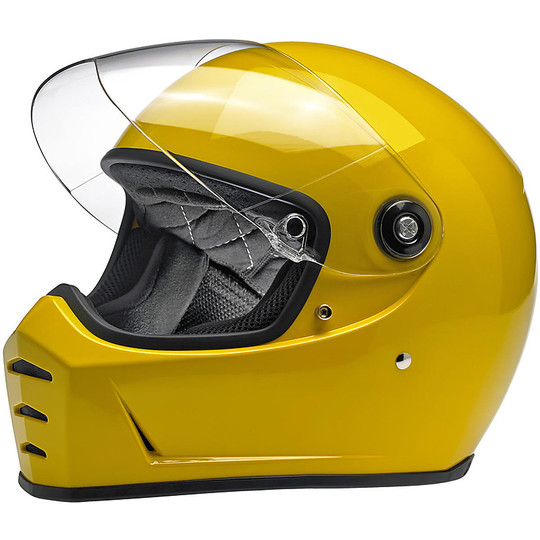 Integrierter Motorradhelm Biltwell Lane Yellow Splitter Safe-T-Modell