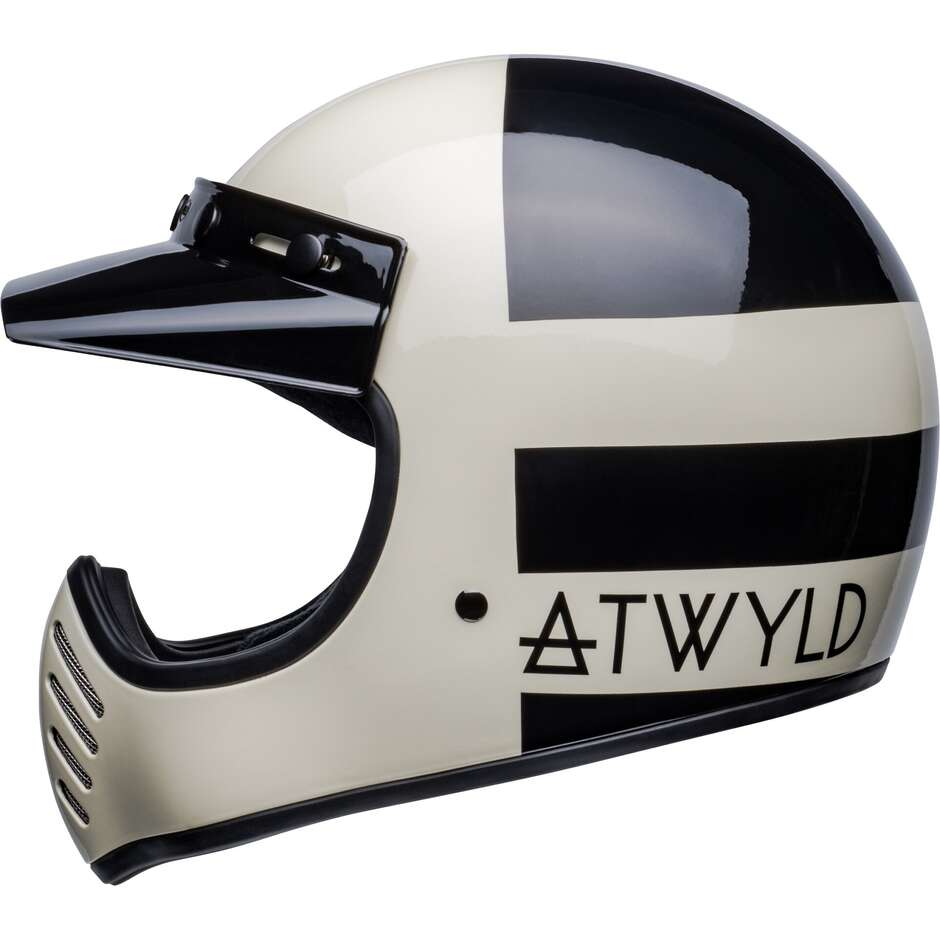 Integrierter Motorradhelm Custom Bell MOTO-3 ATWLYD ORBIT Weiß Schwarz