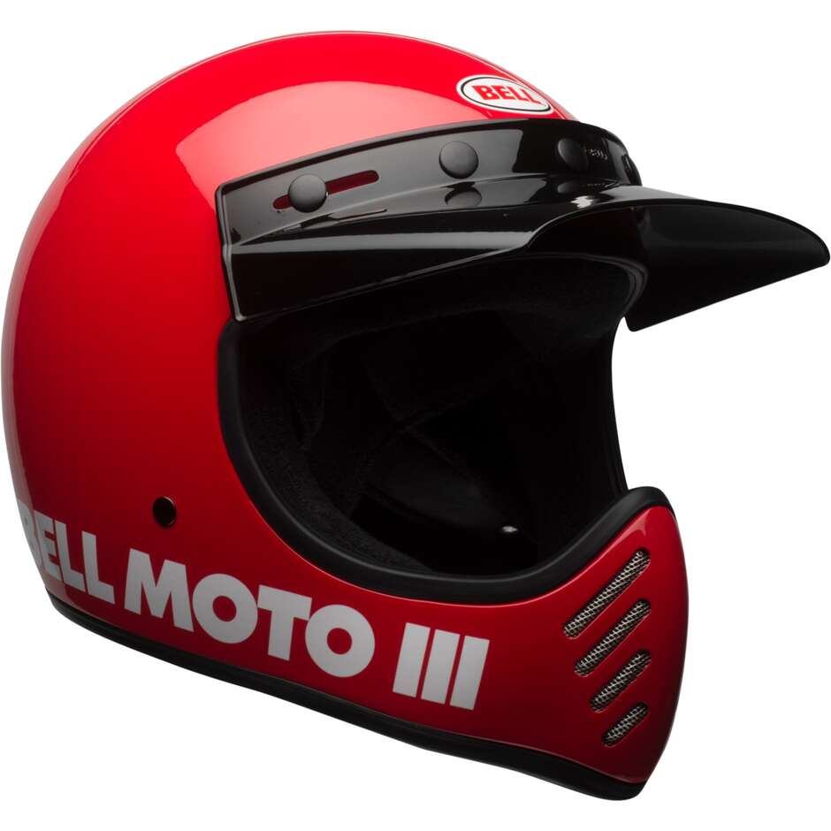 Integrierter Motorradhelm Custom Bell MOTO-3 CLASSIC Rot