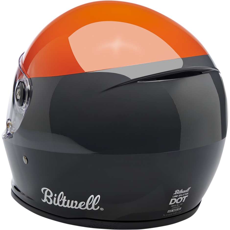 Integrierter Motorradhelm Custom Biltwell Lane Splitter PODIUM Orange Grau Schwarz