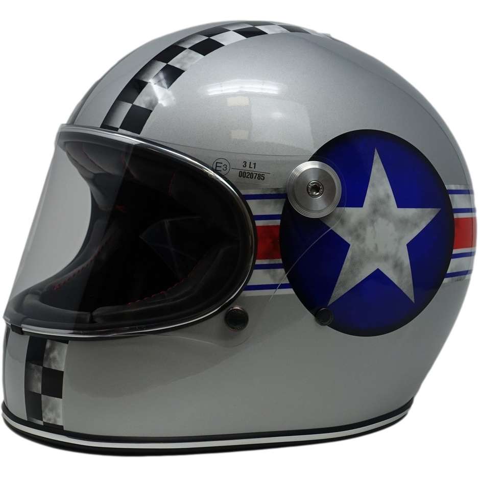 Integrierter Motorradhelm Custom Premier TROPHY STAR CAP SILVER Limited Edition