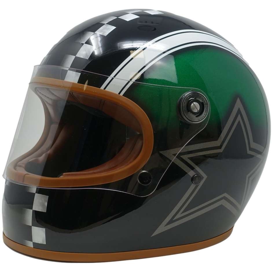 Integrierter Motorradhelm Custom Premier TROPHY STAR GREEN Limited Edition