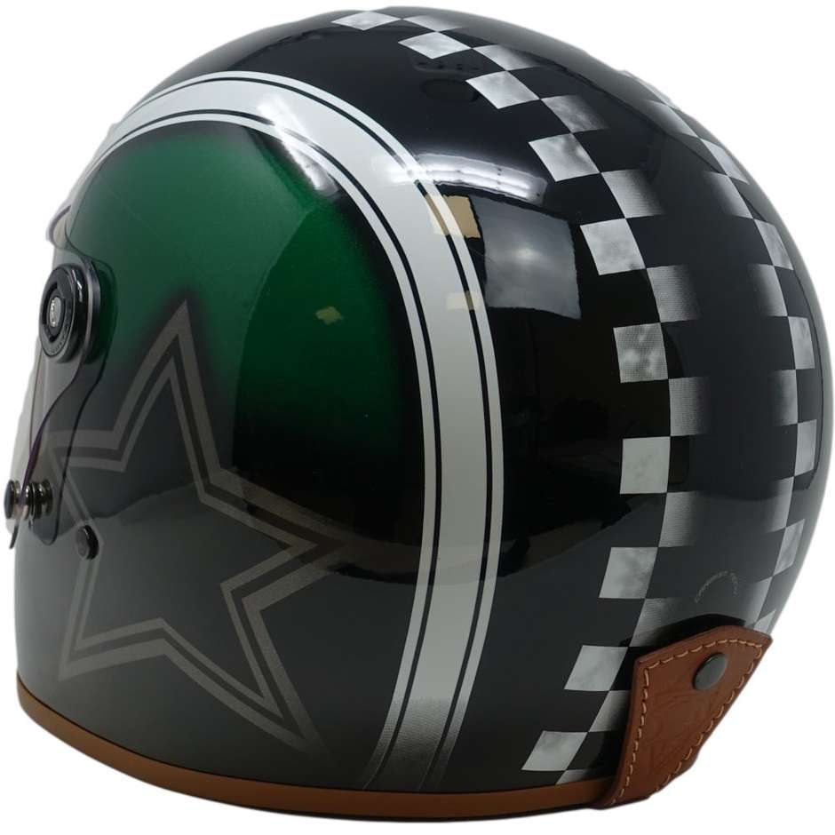 Integrierter Motorradhelm Custom Premier TROPHY STAR GREEN Limited Edition
