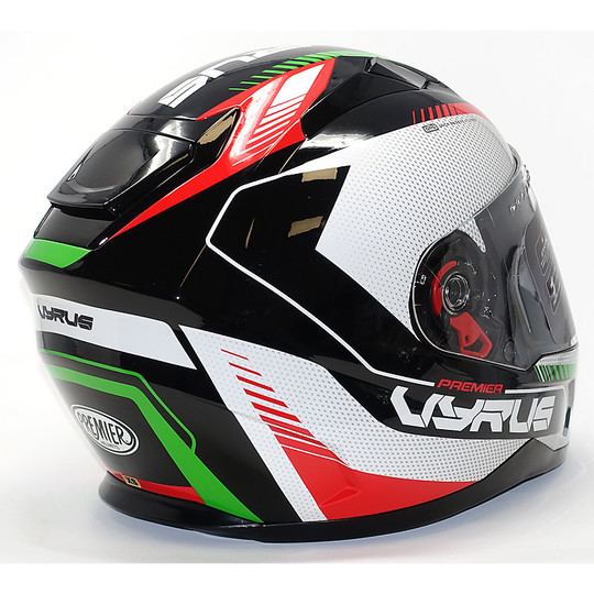 Integrierter Motorradhelm Doppelvisier Premier VYRUS MP9 Grün Rot