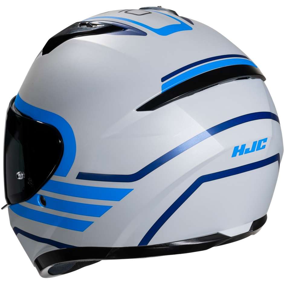 Integrierter Motorradhelm Hjc C10 LITO MC2SF Weiß Blau Undurchsichtig