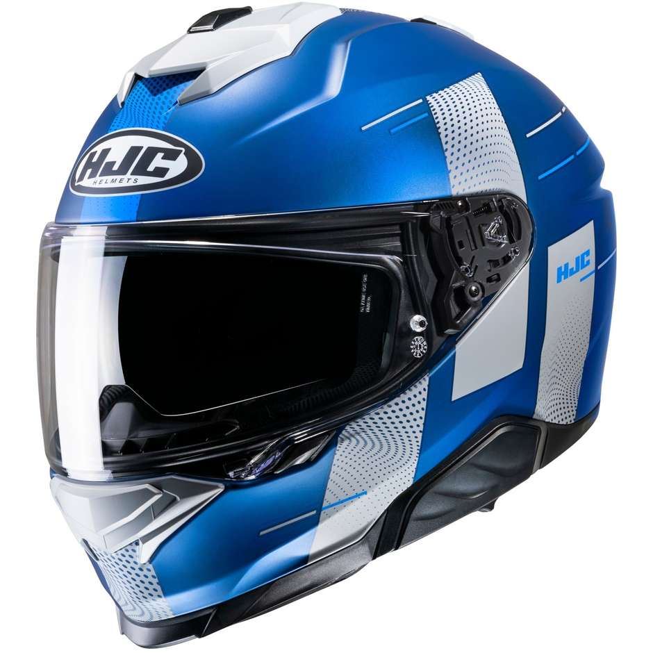 Integrierter Motorradhelm Hjc i71 PEKA MC2SF Weiß Blau Undurchsichtig