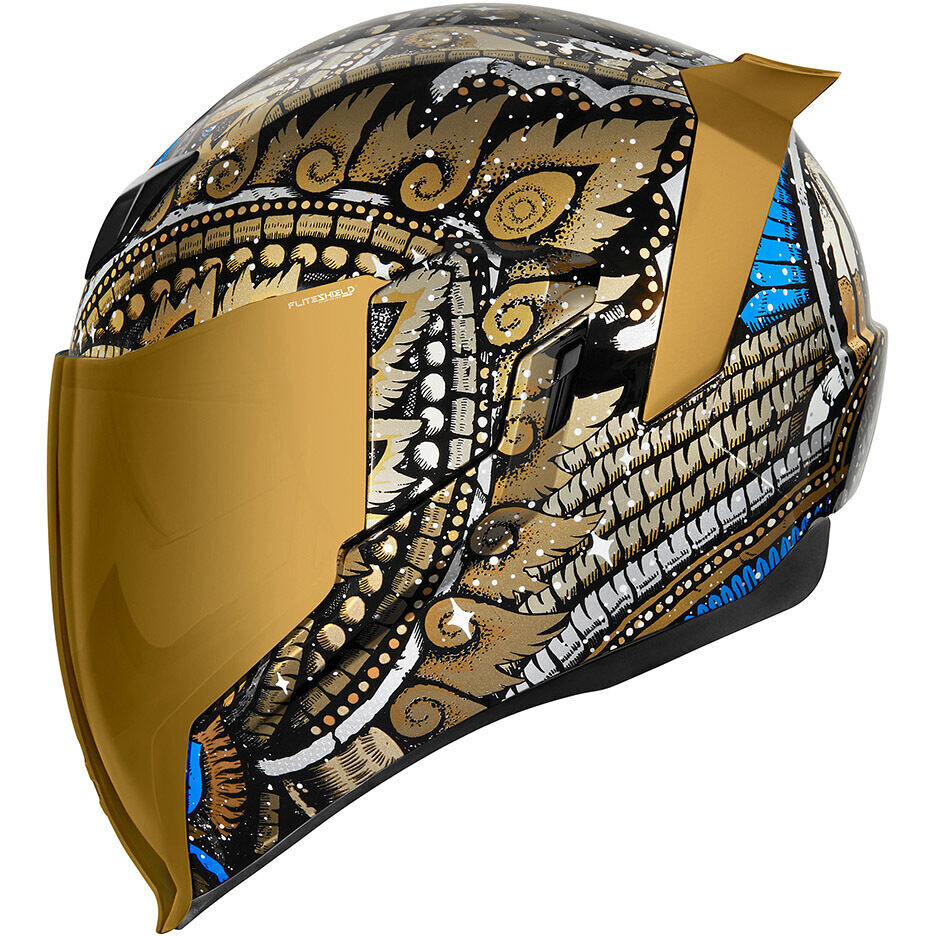 Integrierter Motorradhelm Icon AIRFLITE DAYTRIPER Gold