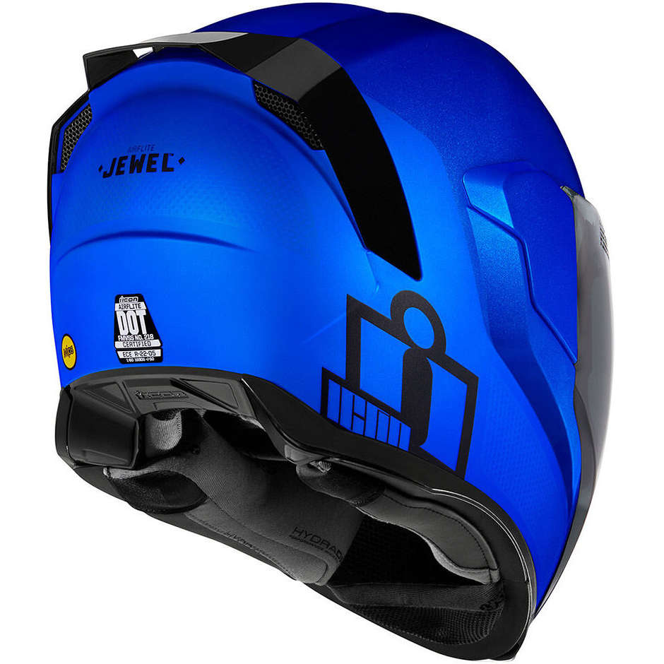 Integrierter Motorradhelm Icon AIRFLITE MIPS JEWEL Blau