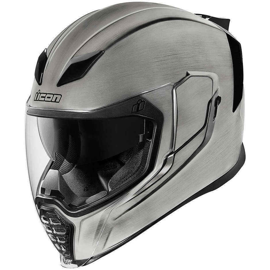 Integrierter Motorradhelm Icon AIRFLITE Quicksilver Grey