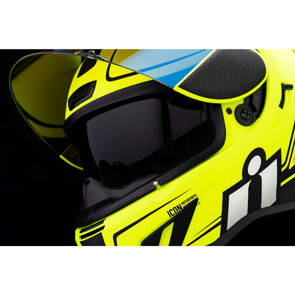 Integrierter Motorradhelm Icon AIRFORM Resurgent Yellow Fluo