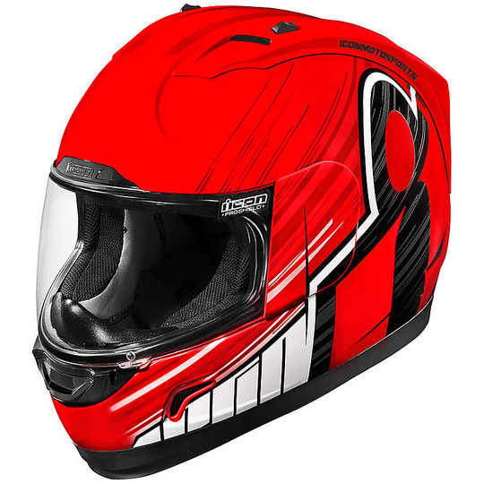 Integrierter Motorradhelm Icon ALLIANCE Overlord Red