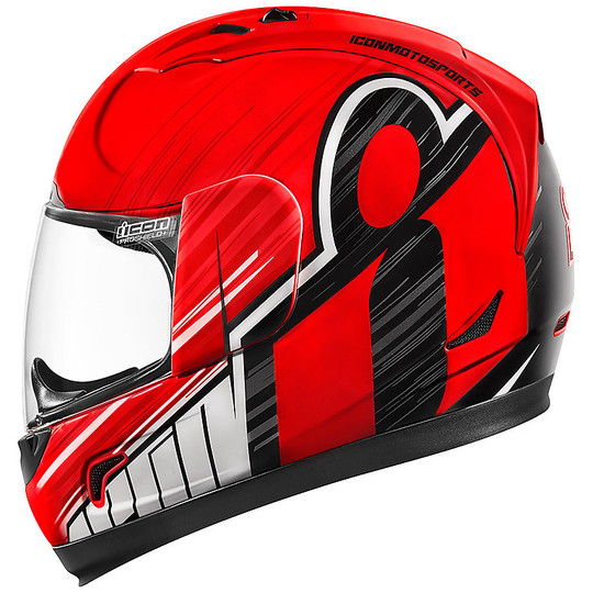 Integrierter Motorradhelm Icon ALLIANCE Overlord Red