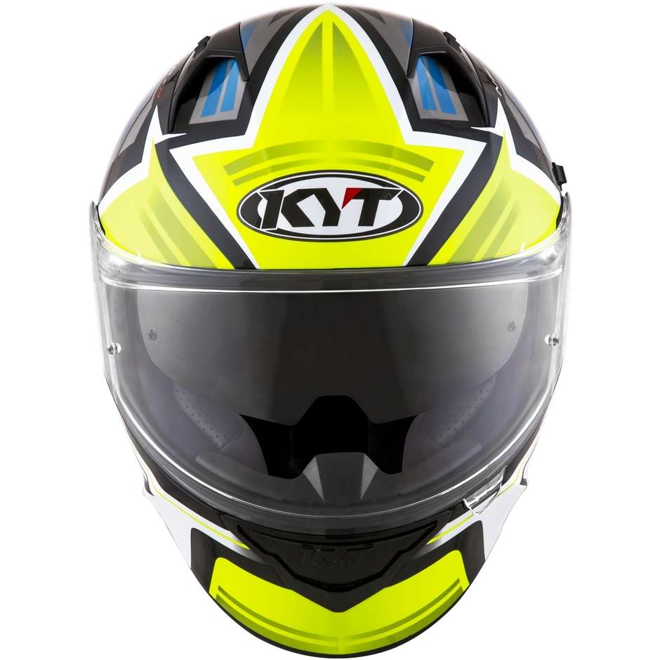 Integrierter Motorradhelm KYT NF-R ARTWORK Gelb Grau
