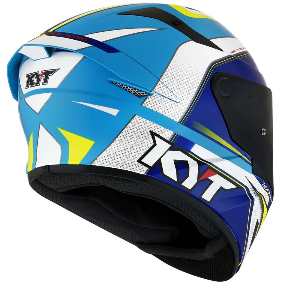 Integrierter Motorradhelm KYT TT-COURSE GRAND PRIX Weiß Blau