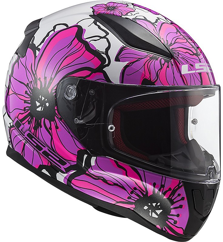 LS2 FF353 SCHNELLES Vollgesicht Motorradhelm Glänzend Schwarz & Lila