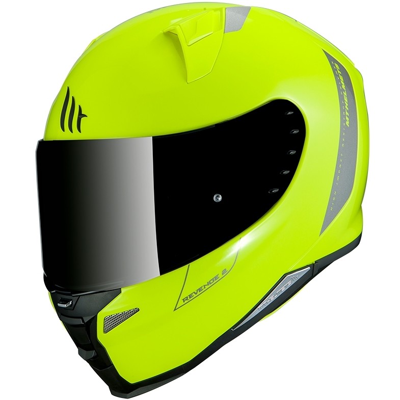 Integrierter Motorradhelm Mt Helm REVENGE 2 Solid A3 Solid Yellow Fluo